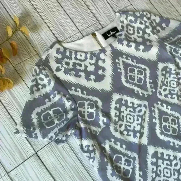 Lulu’s gray and white short sleeve mini dress - Picture 6 of 9